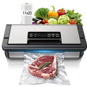 95kPa Vacuum Sealer Machine, Fully Automatic Food Sealer, Touch Display, 10-in-1